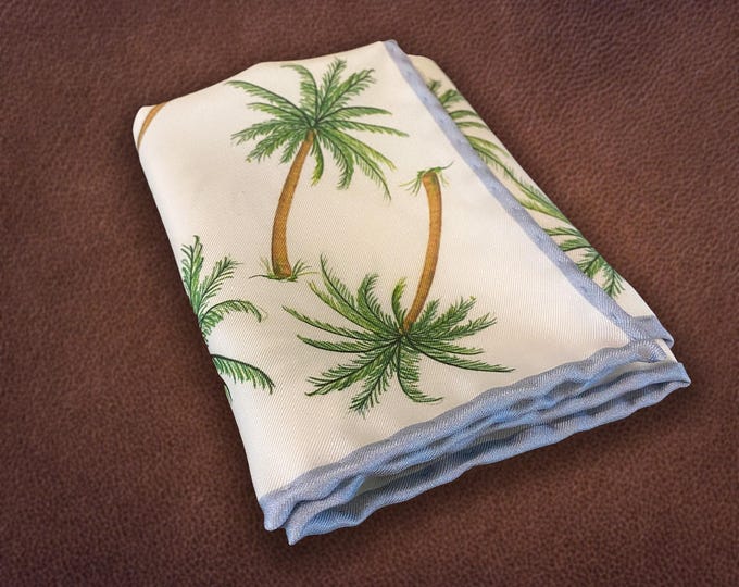 Featured listing image: Men's Silk Palm Tree Pocket Square | Handmade Luxury Gift for Him