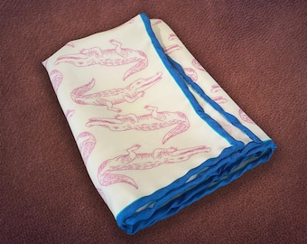 Men's Silk Alligator Pocket Square - Luxury Handmade Gift