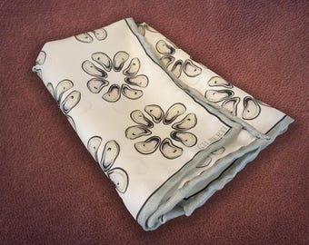 Silk Oyster Pocket Squares with Grey Border | Handmade Luxury Gift for Men