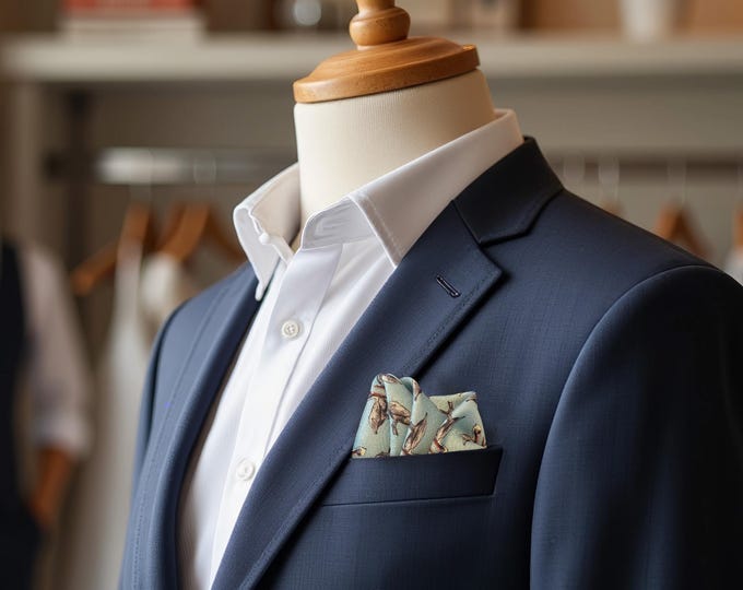 Silk Pelican Pocket Square: Handmade Louisiana Men's Accessory