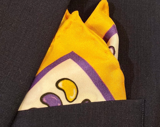 Red Beans Silk Pocket Square: Handmade Luxury Gift