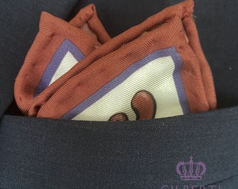 Red Beans Silk Pocket Square Handkerchief | Handmade Luxury Gift for Men