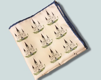St. Louis Cathedral Silk Pocket Square | Limited Edition Handmade Gift for Him