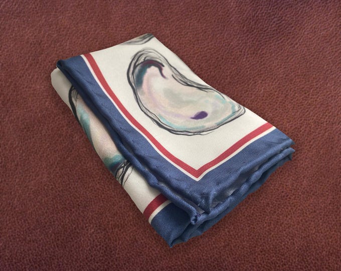 Silk Oyster Pocket Square: Handmade Coastal Chic Accessory