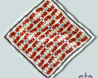 Silk Red Hog Pocket Square | Handmade Luxury Gift for Men