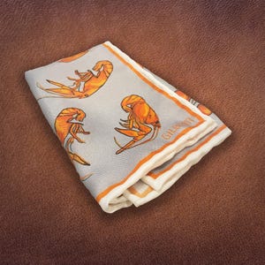 Handmade Silk Crawfish Pocket Square: Southern Culinary Gift