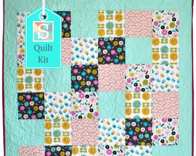 Quick and Easy/beginner's Quilt Kit in Confetti From Etsy