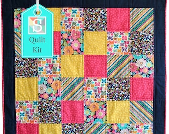 Quick and Easy/Beginner's Quilt Kit in Michael Miller's Sweet Emma - Easy Quilt, Baby Quilt, Craft Kit