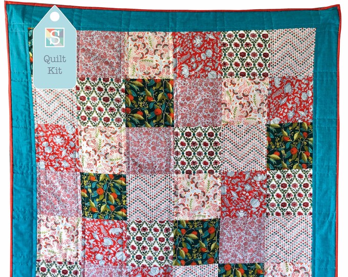 Quick and Easy/beginner's Quilt Kit in Liberty's Pink Summer House Easy