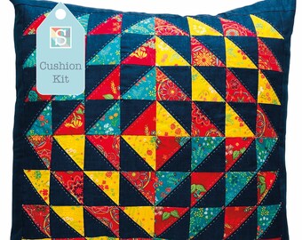Flying Home Super-Sized Cushion Kit in Riley Blake's Indigo Garden - Craft Kit, Patchwork, Quilting