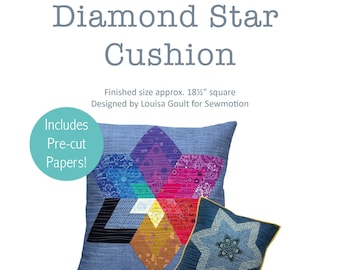 Diamond Star Cushion Pattern and Papers - Includes Pre-cut Papers for English paper-piecing