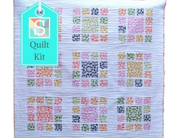 Mosaic Garden Quilt Kit - Charm Square Quilt, Pre-cut Quilt Kit, Michael Miller's Petit Henna Garden