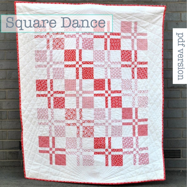 Square Dance Quilt Pattern - PDF for Instant Download - Level: Skilled Intermediate