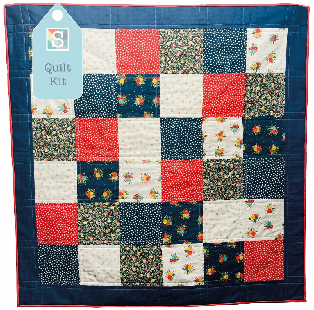 Quick and Easy/beginner's Quilt Kit in Amelia Easy Quilt, Baby Quilt