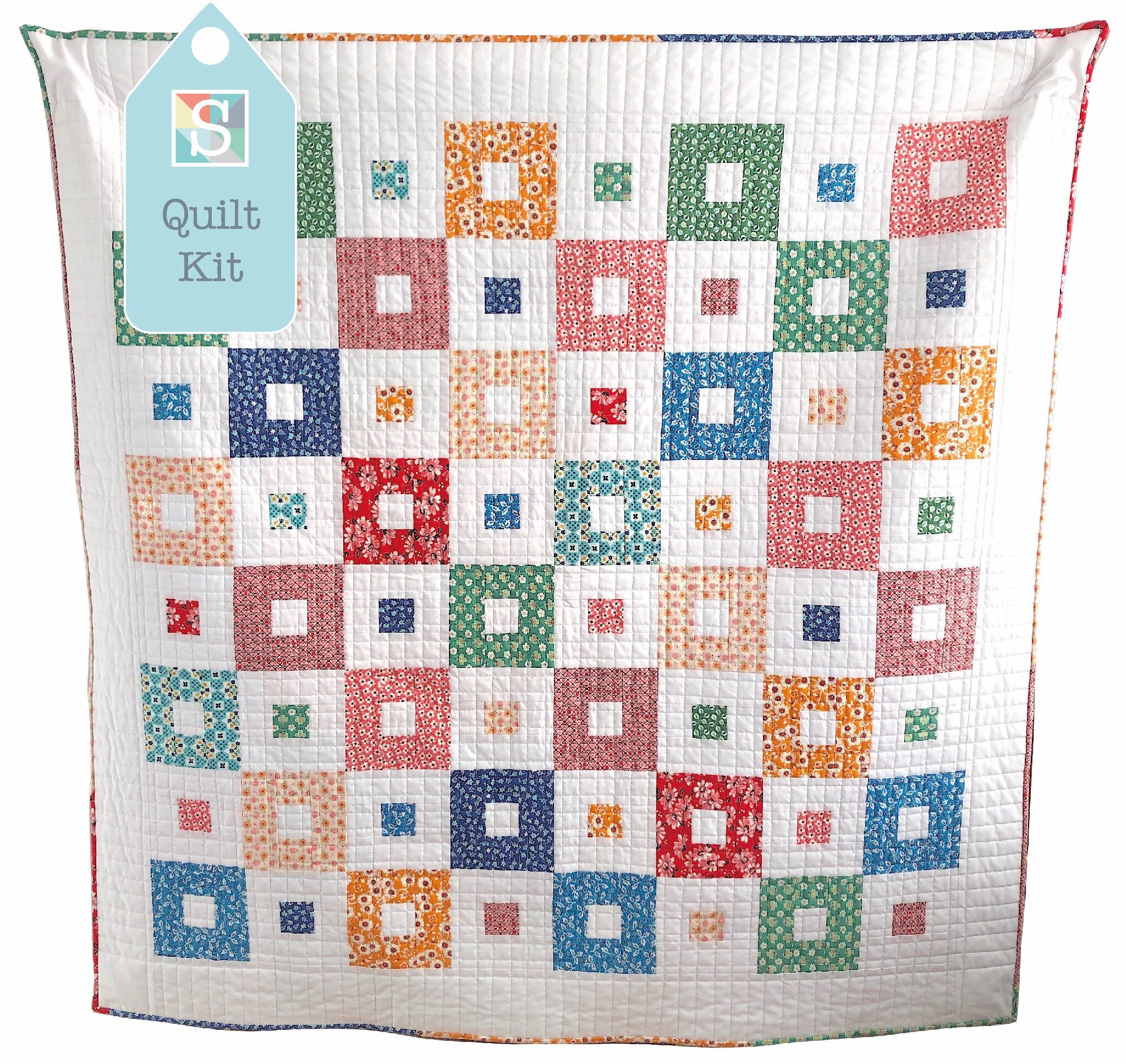 All Squared Up Quilt Kit in Riley Blake's Flea Market Etsy