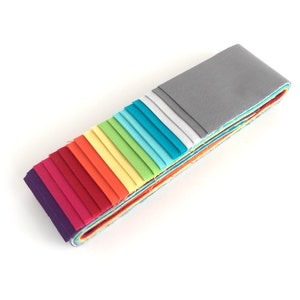 Quilting Pre-cut Strip Set in Makower&#39;s Spectrum Solids - 20pc - Jelly Roll, Fabric Strips, Quilting Fabric