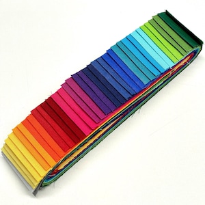 Quilting Pre-cut Strip Set in Spectrum Solids 40pcs - Jelly Roll, Fabric Strips, Quilting Fabric