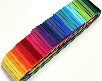 Spectrum Solids Strip Set: 40 Quilting Fabric Strips, 2.5" x 44"