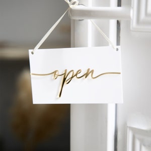 Open Closed Store Sign, Store front signage, Store signage, Minimalist Signage for stores, Open Closed front window signage, feminine sign image 1