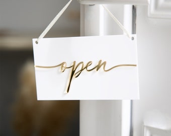 Open Closed Store Sign, Store front signage, Store signage, Minimalist Signage for stores, Open Closed front window signage, feminine sign