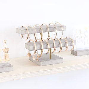 Bracelet Stand LAERKE, Wood and Brass, Jewelry Display for Bracelets, Counter Display for Stores image 9