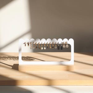 Modern Earring Holder FLUFFY, Wooden display, Earring stand for studs and hoops, Jewelry Display for Stores, Jewelry display solution
