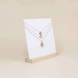 Necklace Display Stand – Minimalist Jewelry Holder ELSA – Holds 3 Necklaces – For Market or Boutique Display