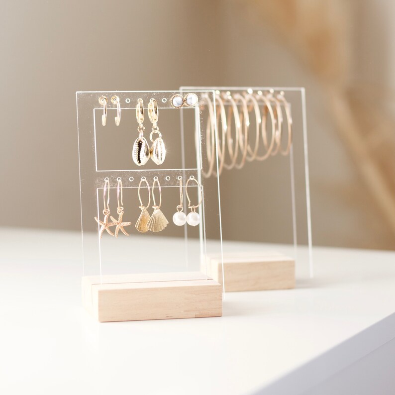 Earring Display STINA, Stud Earrings Holder and Jewelry Organizer, Earring Holder Stand image 1
