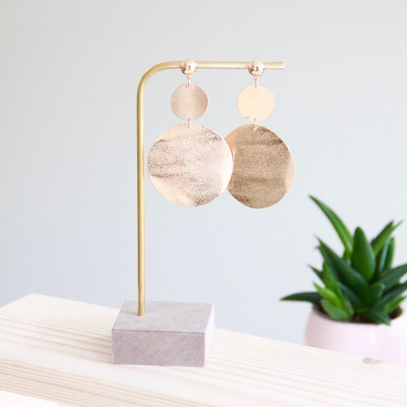 Stud Earrings Display Grey Wood Jewelry Stand for earrings