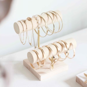 Bracelet Display SOFIA, Wooden Jewelry Stand, Double Bracelet Organizer image 8