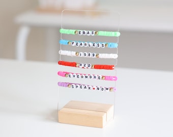 SWIFTIE - Friendship Bracelet Display Stand - Wood & Acrylic – Display for Swiftie Bracelet - Jewelry display for friendship bracelets