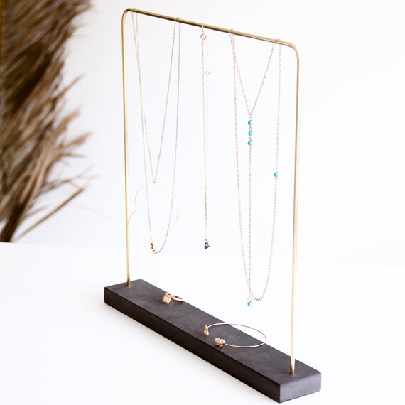 Two-layer T Shaped Jewelry Making Kit Necklace Display Stand Necklace Hoder  Charms Jewelry Bracelet Organizer Hanging Case