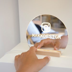 LED Customizable Mirror for Instagram, Customizable Instagram POS Display, Instagram Logo Signage, Social Media display