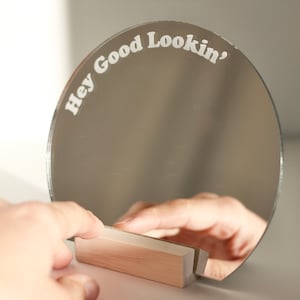 Round Mirror, Small Mirror HEY, Jewelry Display, Table Top Mirrors, Compact Mirror image 4