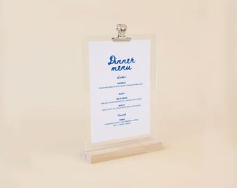 A6 Wood Display Stand A6 with Metal Clip for Cards, Flyers, Menus & Photos – Presentation Display Holder, Restaurant and Cafe