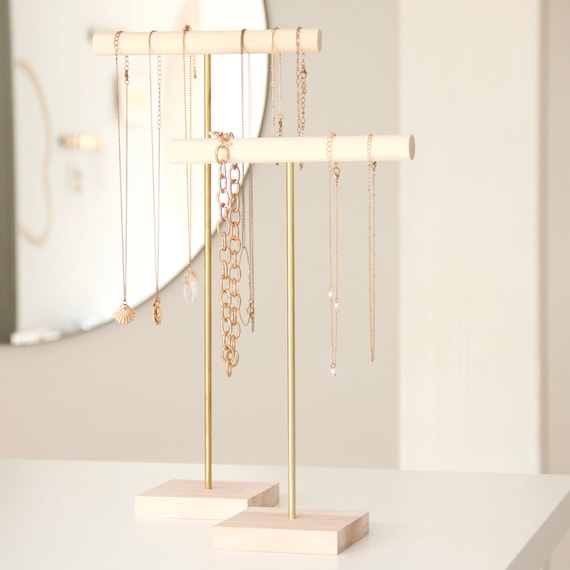 Présentoir à Bijoux En Bois - Support De Rangement Pour Colliers