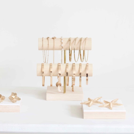 Présentoir bracelets SOFIA, support bracelets en bois design, organisateur bijoux pour boutique
