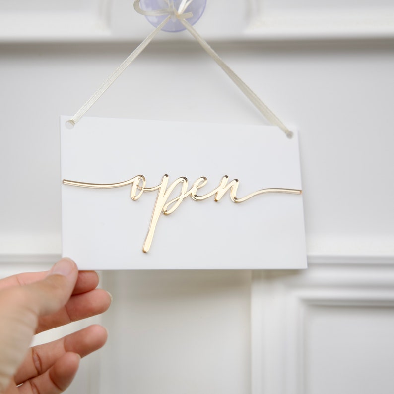 Open Closed Store Sign, Store front signage, Store signage, Minimalist Signage for stores, Open Closed front window signage, feminine sign image 4