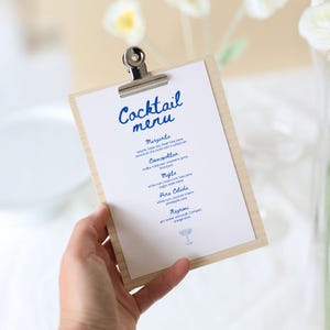 Porte-menu Bois A6 LIAM – Support Carte Restaurant, Présentoir de Table, Menu Mariage, Personnalisable avec Logo