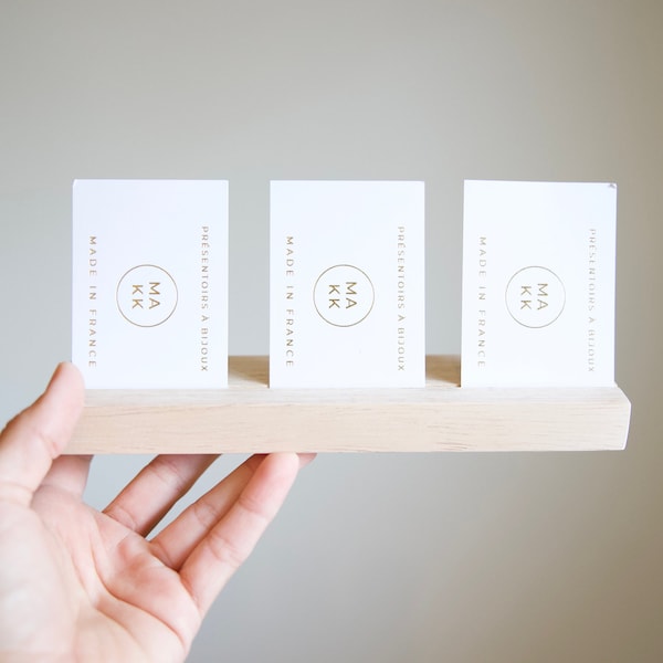 Porte-cartes LEA en bois, Support pour carte de visite, Support carte business ou carte bijoux en bois