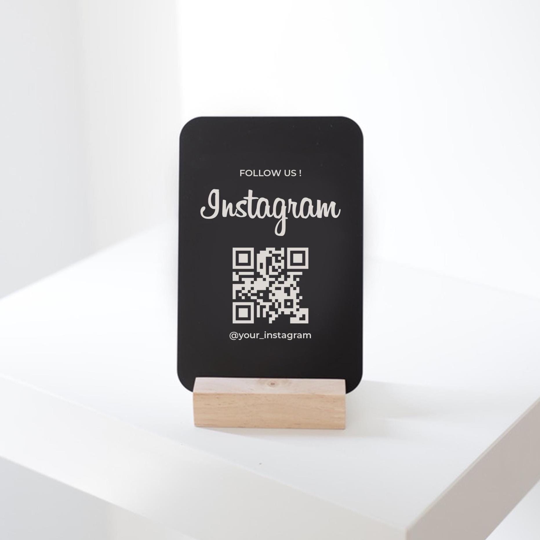Instagram CONNECT プレート – レーザー彫刻 – パーソナライズされたQR