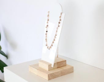 Display Stand for Pendants and Lightweight Necklaces, Wooden