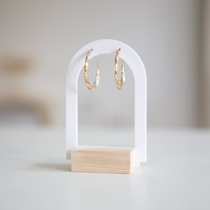 HARMONIE-Ohrringhalter, minimalistisches Acryl- und Holzdisplay, Schmuckorganisator