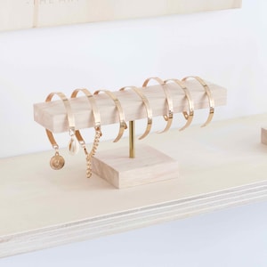 Bracelet Stand LAERKE, Wood and Brass, Jewelry Display for Bracelets, Counter Display for Stores SIMPLE