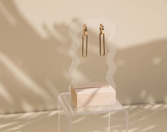 Earring Holder WAVY, Minimalist Acrylic and Wood Display, Jewelry Organizer, displays for earrings