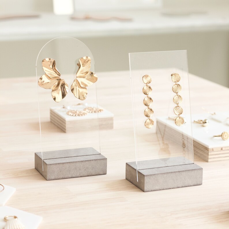 Earring Display Wood and Acrylic BRIGITTE Stud Earring Etsy