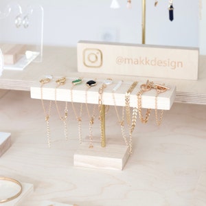 Bracelet Stand LAERKE, Wood and Brass, Jewelry Display for Bracelets, Counter Display for Stores image 7