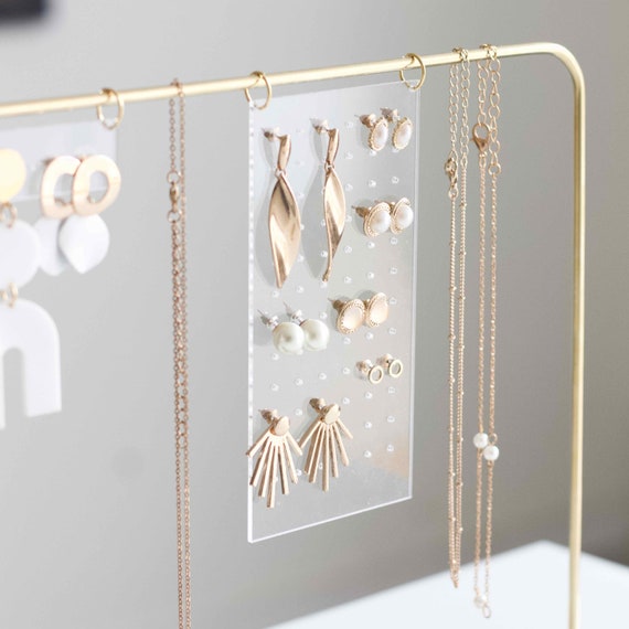 Porta orecchini pendenti, espositore minimalista in acrilico trasparente,  organizzatore di gioielli -  Italia