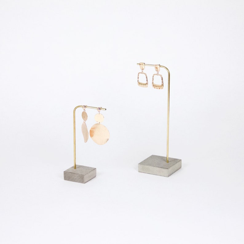 Stud Earrings Display Grey Wood Jewelry Stand for earrings