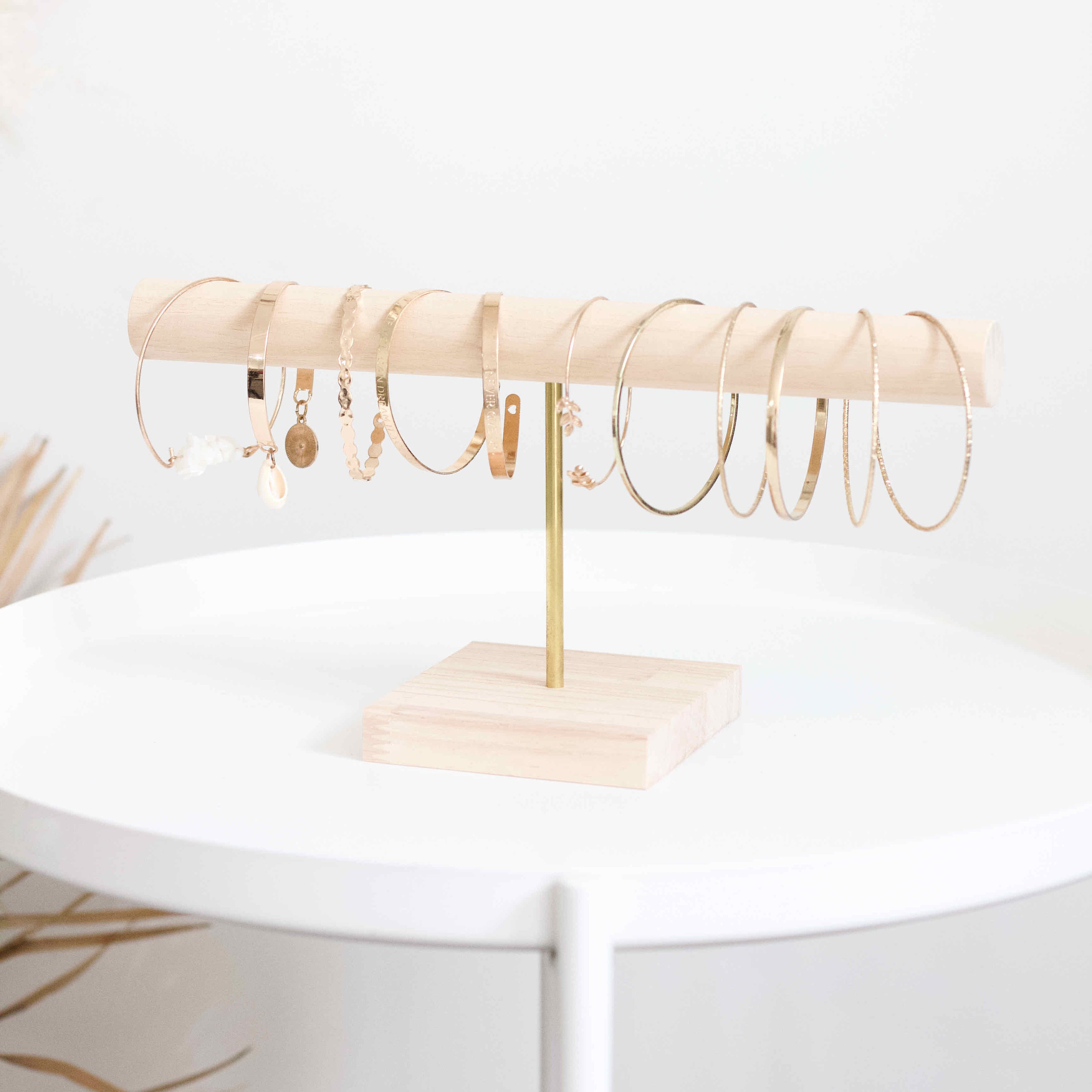 Bracelet display white wood and brass Jewelry display Etsy